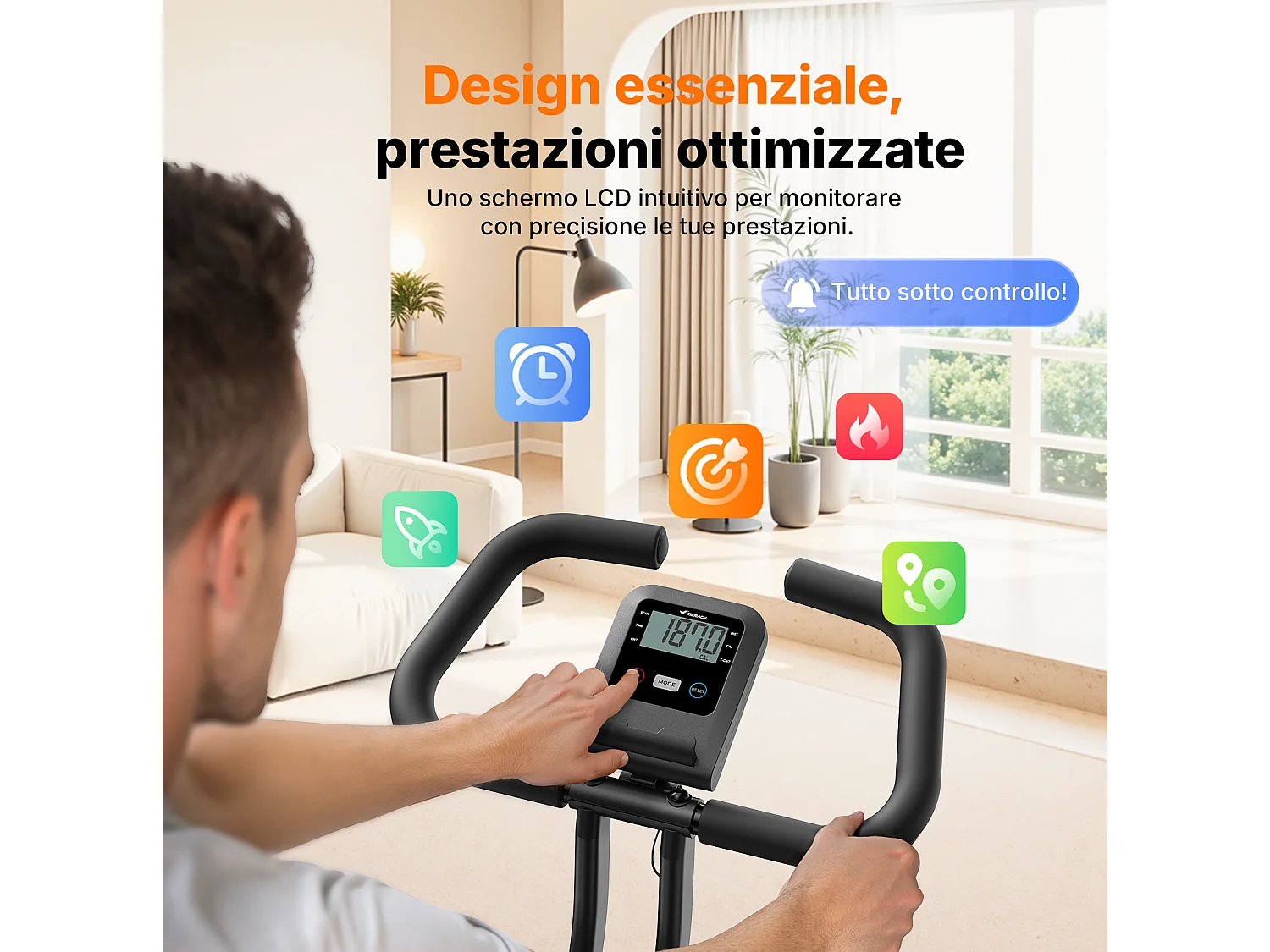 Vélo d'appartement pliable MERACH, compact et silencieux, 16 niveaux magnétiques, écran LCD, support tablette, usage domicile