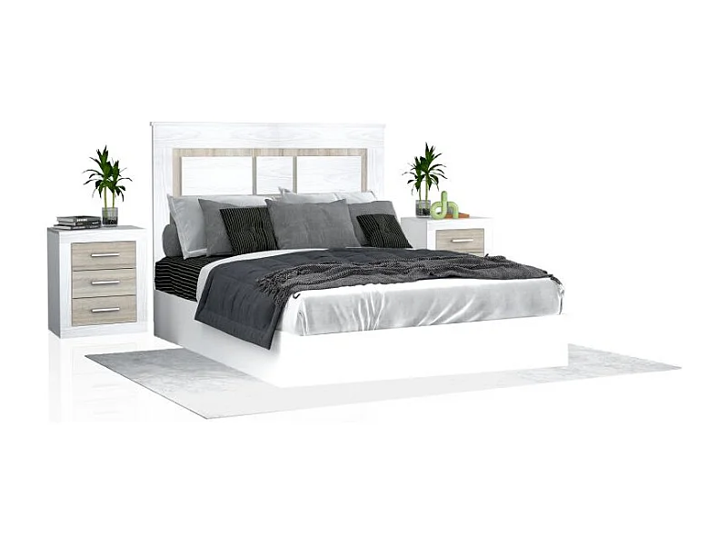 Cabecero con mesitas Kira Andersen Pino - Gris