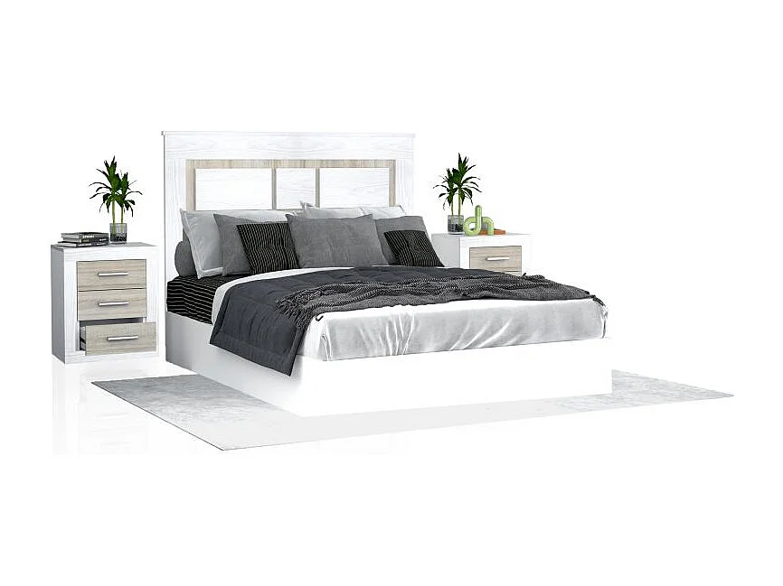 Cabecero con mesitas Kira Andersen Pino - Gris