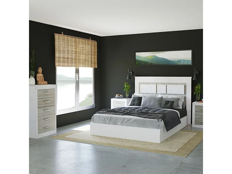 Cabecero con mesitas Kira Andersen Pino - Gris