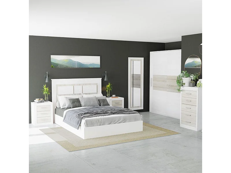 Cabecero con mesitas Kira Andersen Pino - Gris