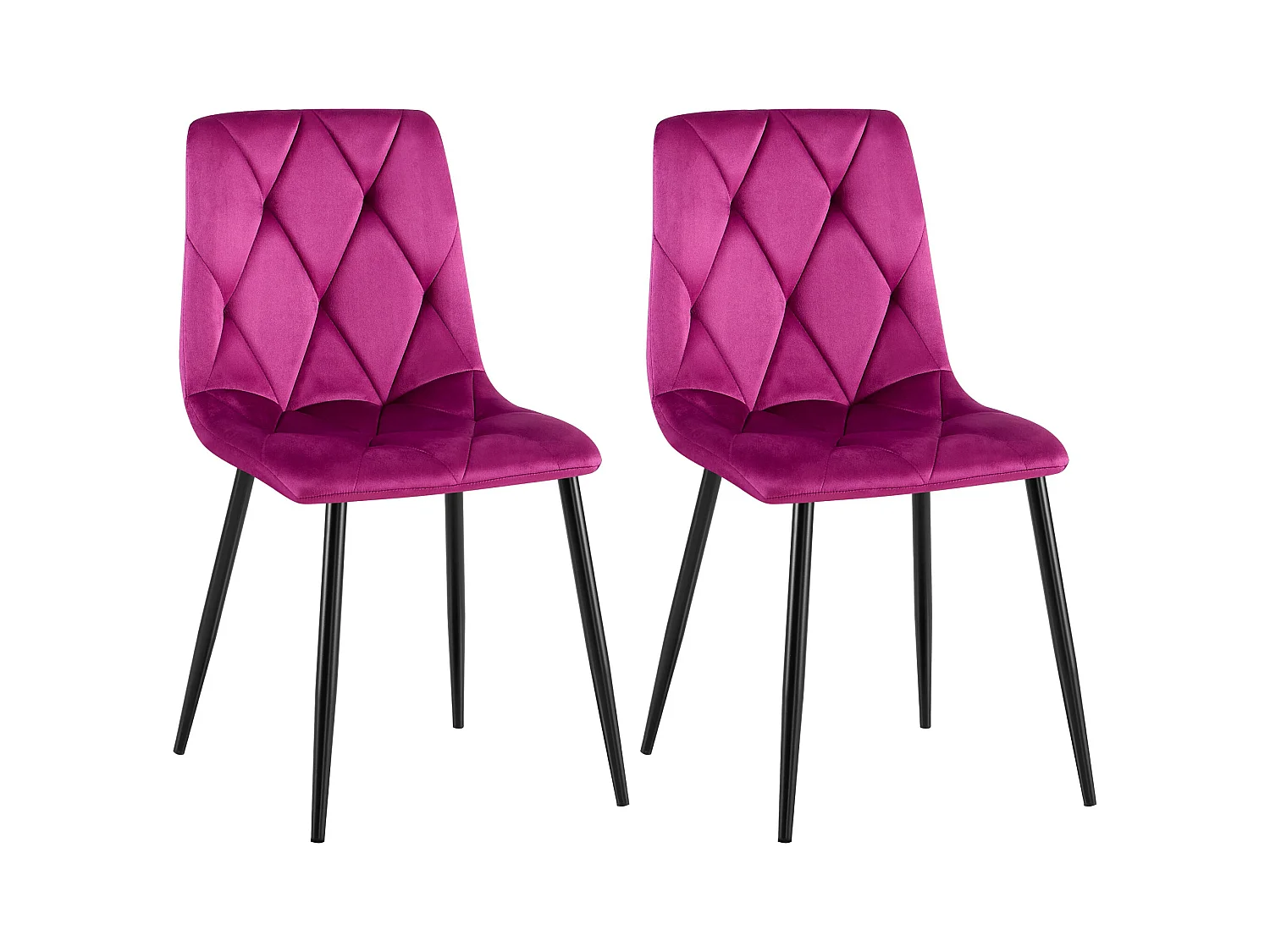 Lot de 2  chaise salle à manger - Velours - Violet - Clairton