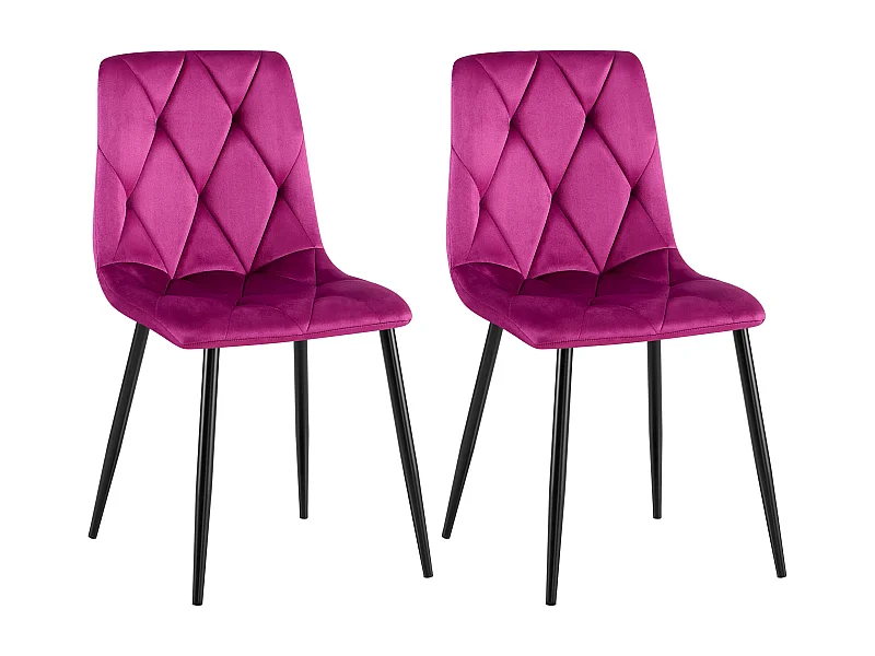 Lot de 2  chaise salle à manger - Velours - Violet - Clairton