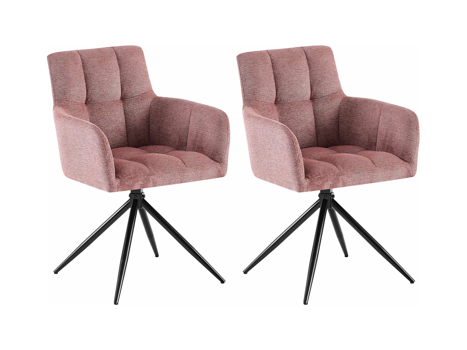 Lot de 2  chaises avec accoudoirs - Tissu - Rouge rubis - Jonah