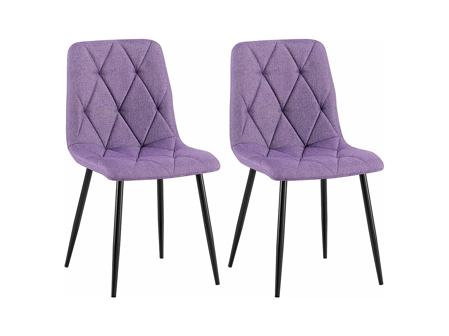 Lot de 2  chaise salle à manger - Tissu - Violet - Clairton