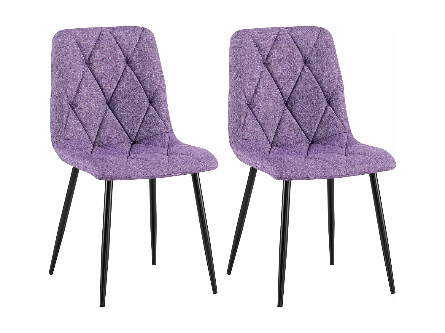 Lot de 2  chaise salle à manger - Tissu - Violet - Clairton
