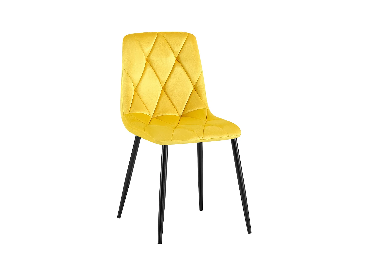 chaise salle à manger - Velours - Jaune - Clairton