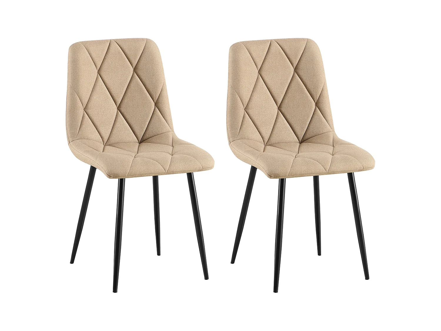 Lot de 2  chaise salle à manger - Tissu - Taupe - Clairton