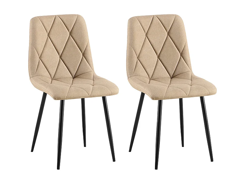 Lot de 2  chaise salle à manger - Tissu - Taupe - Clairton