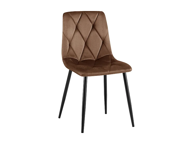 chaise salle à manger - Velours - Marron - Clairton