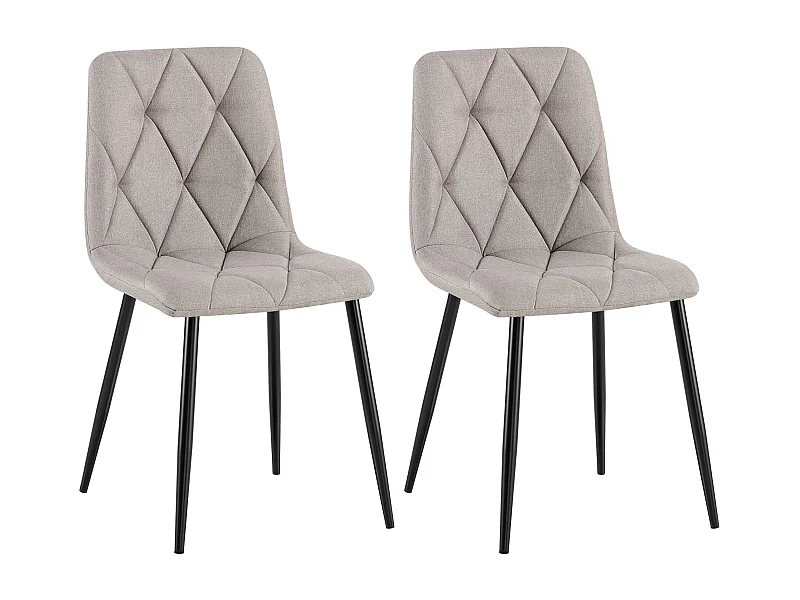 Lot de 2  chaise salle à manger - Tissu - Gris clair - Clairton