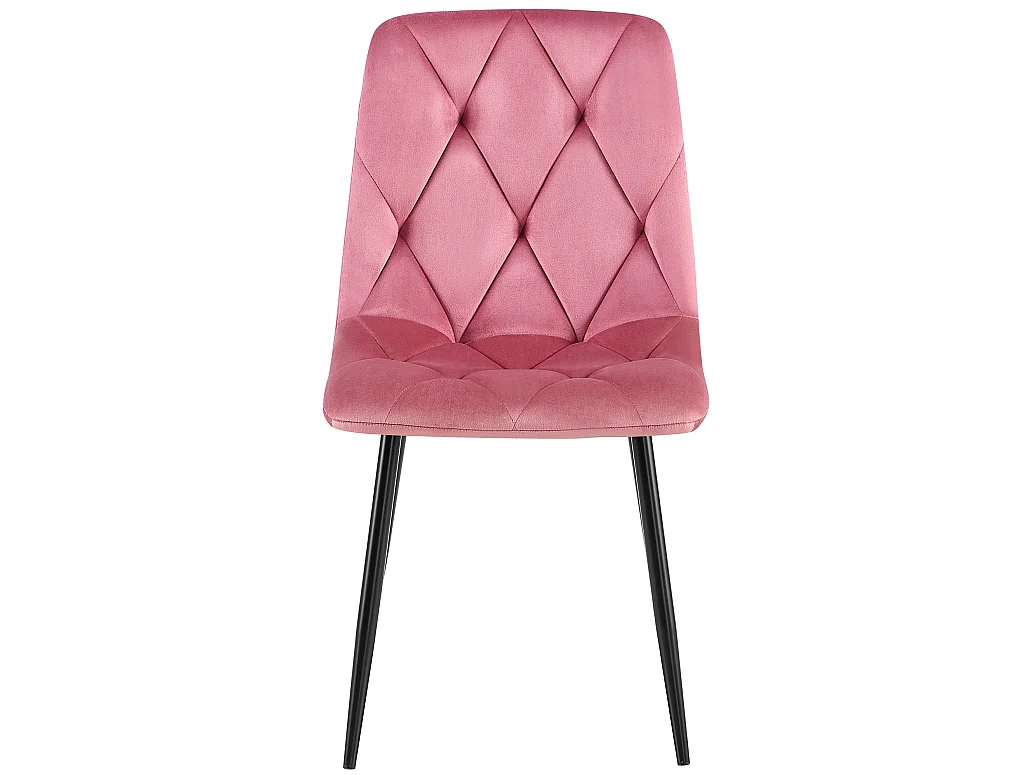 Lot de 2  chaise salle à manger - Velours - Rose - Clairton