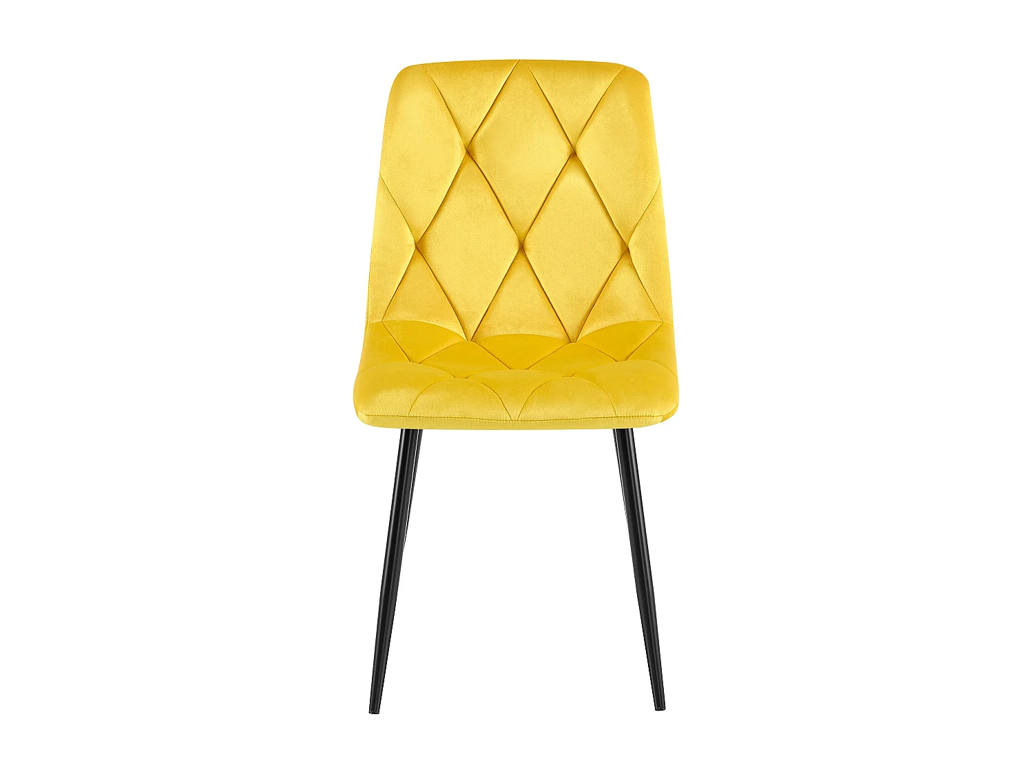 Lot de 2  chaise salle à manger - Velours - Jaune - Clairton