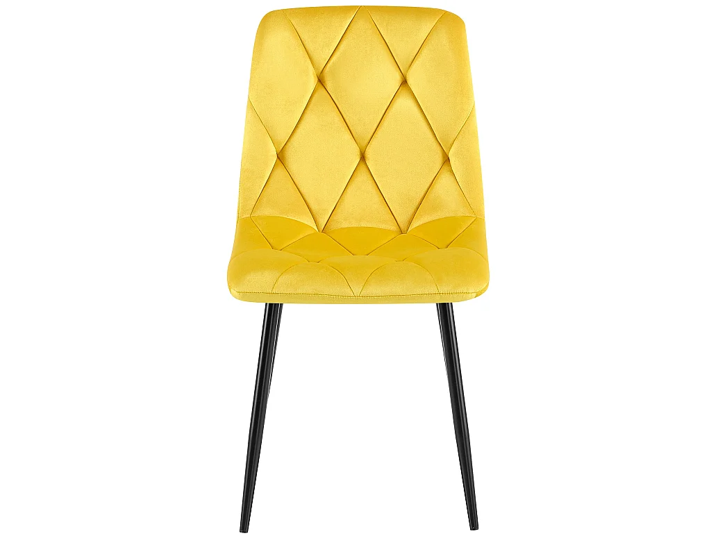 Lot de 2  chaise salle à manger - Velours - Jaune - Clairton