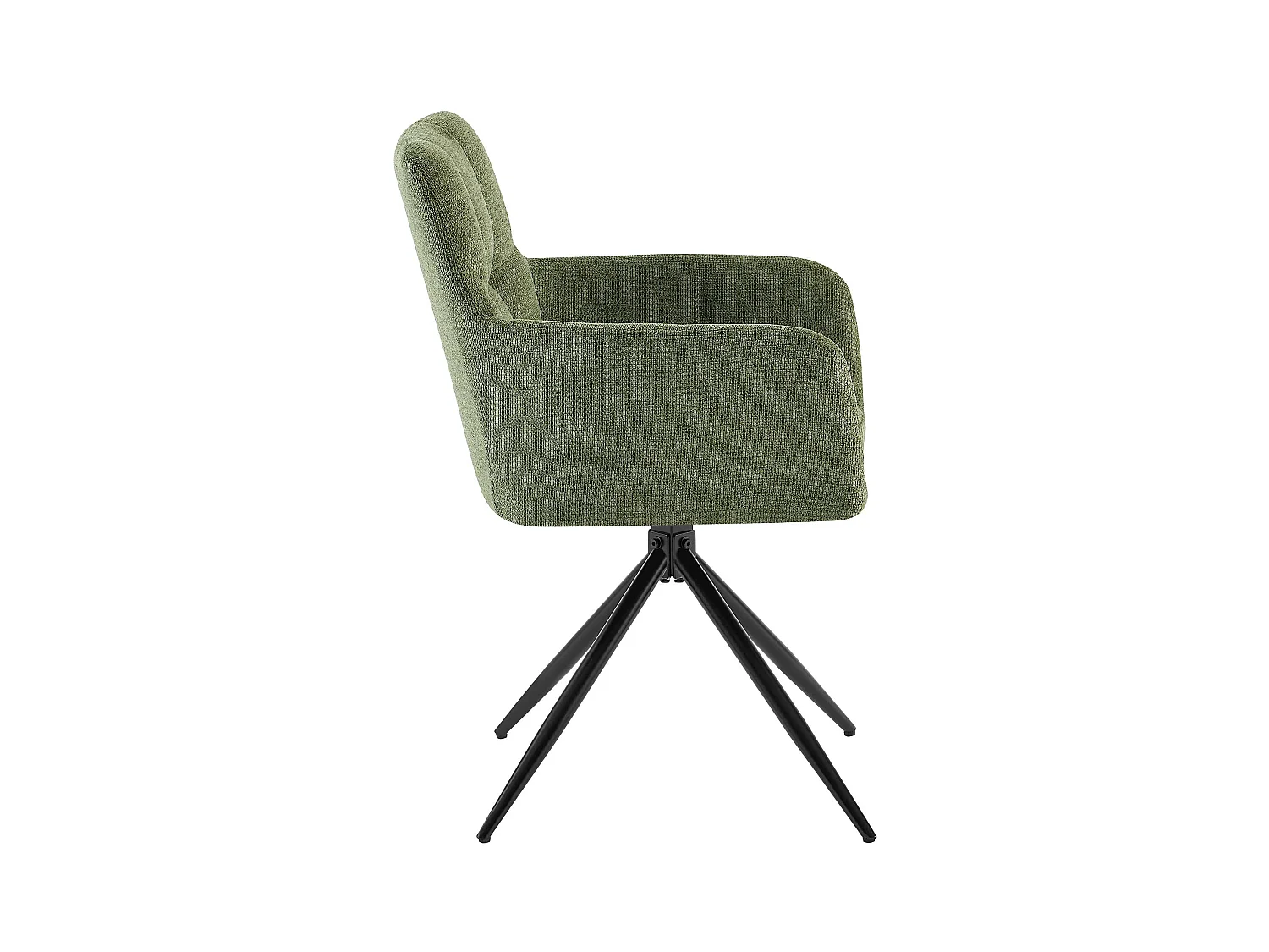 Lot de 2  chaises avec accoudoirs - Tissu - Vert - Jonah