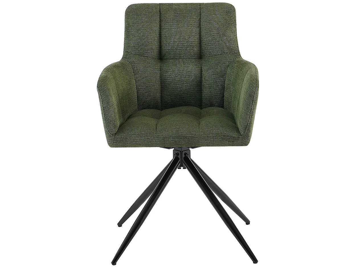 Lot de 2  chaises avec accoudoirs - Tissu - Vert - Jonah