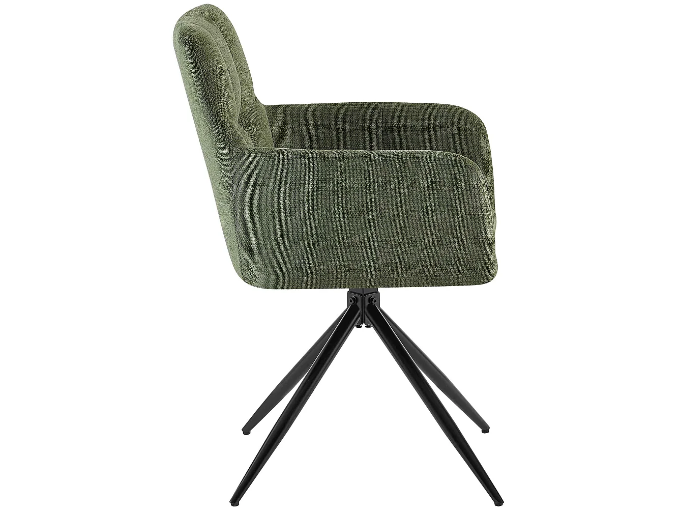Lot de 2  chaises avec accoudoirs - Tissu - Vert - Jonah