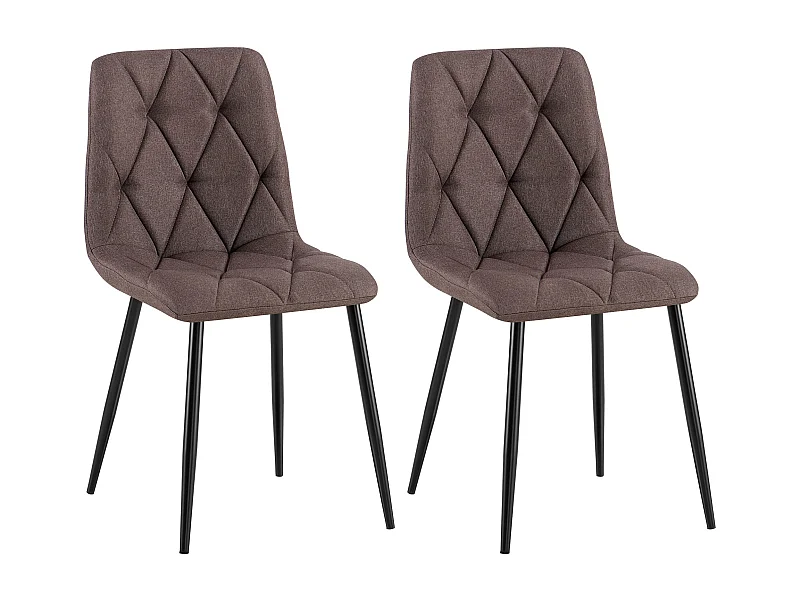 Lot de 2  chaise salle à manger - Tissu - Marron - Clairton