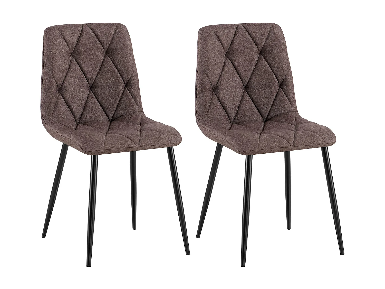 Lot de 2  chaise salle à manger - Tissu - Marron - Clairton