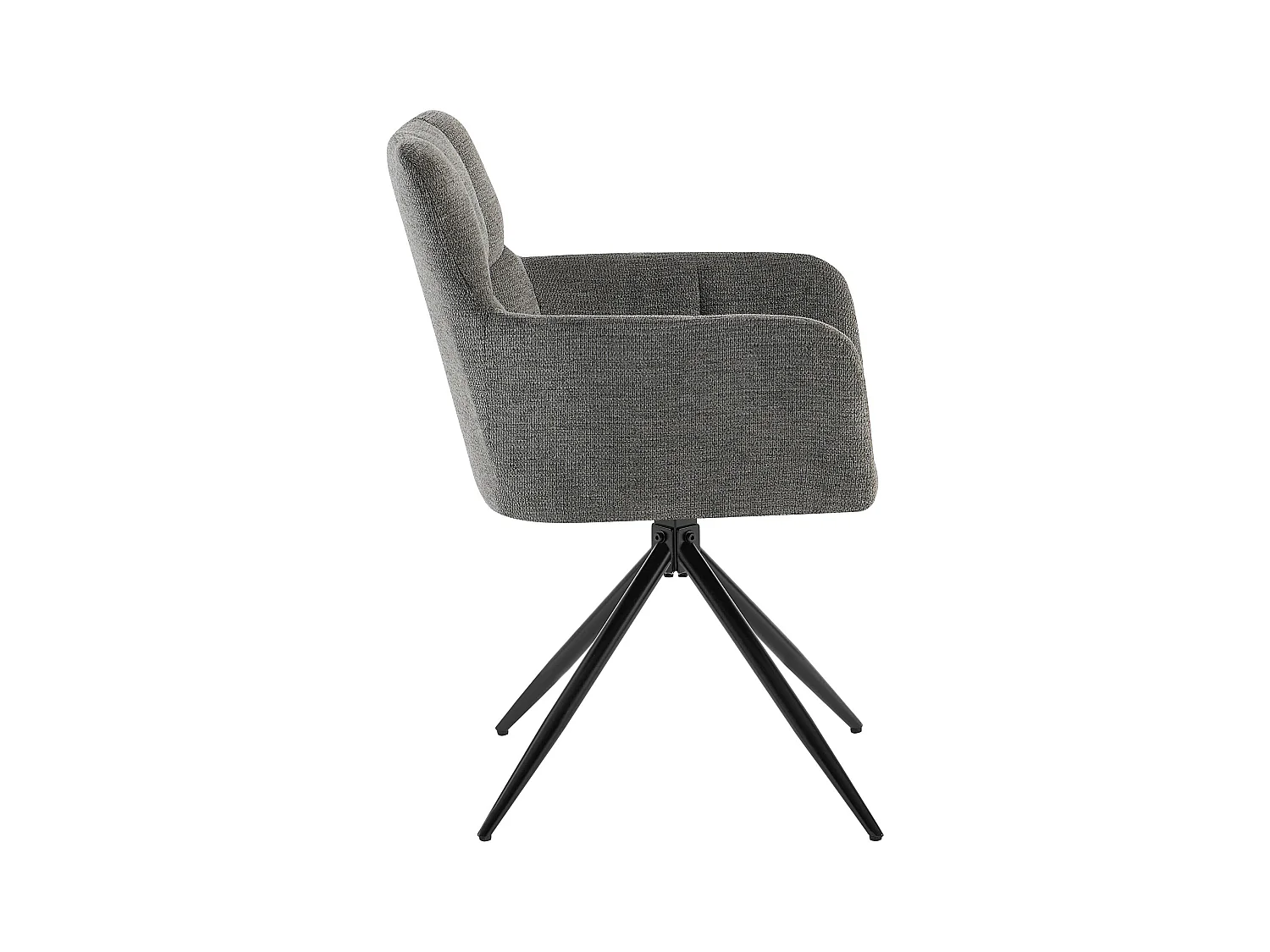 Lot de 2  chaises avec accoudoirs - Tissu - Gris foncé - Jonah
