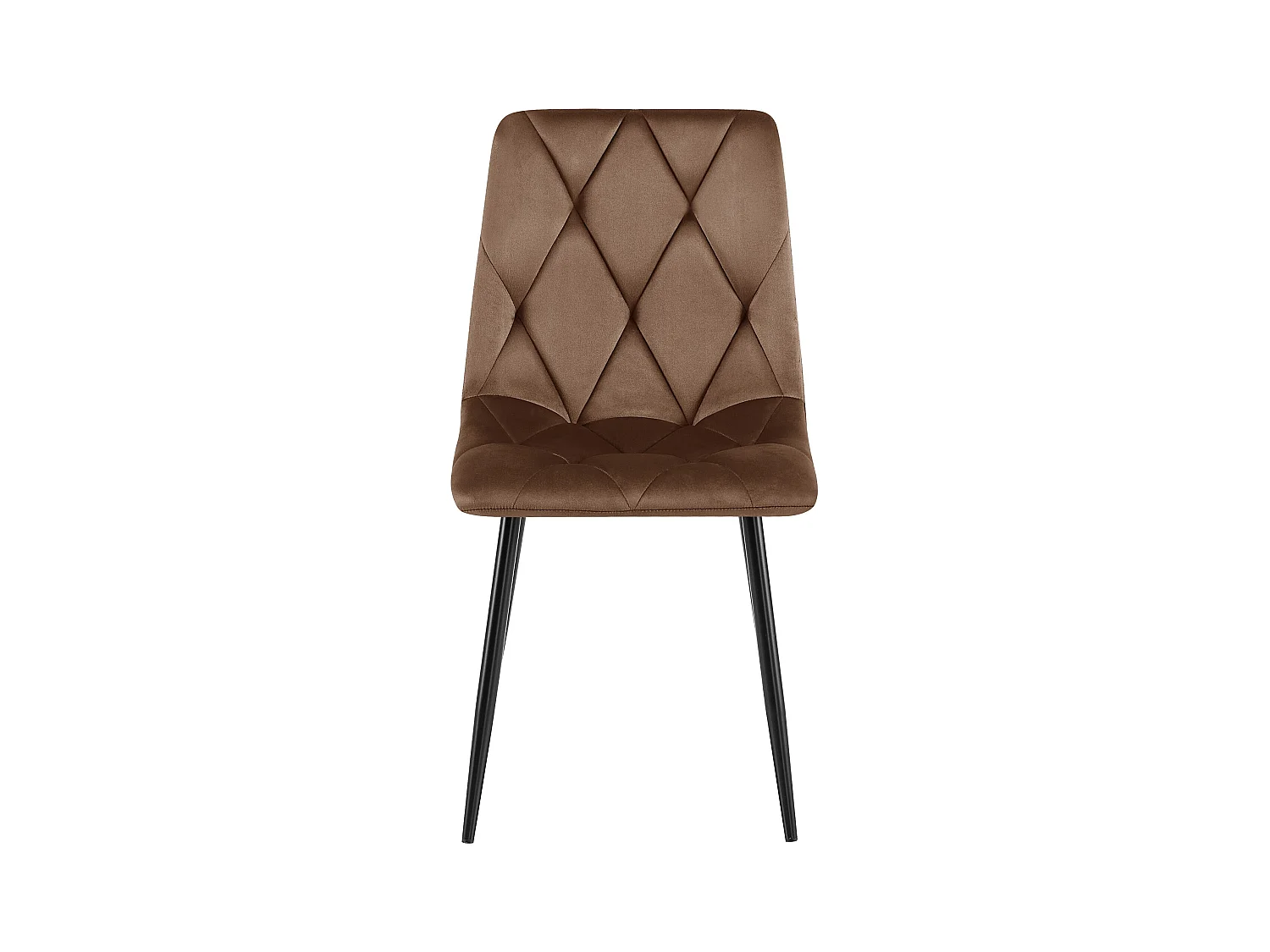 Lot de 2  chaise salle à manger - Velours - Marron - Clairton