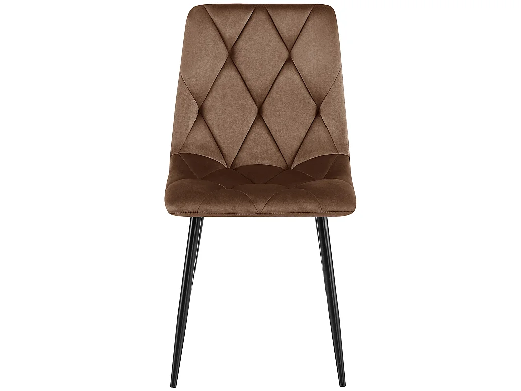 Lot de 2  chaise salle à manger - Velours - Marron - Clairton