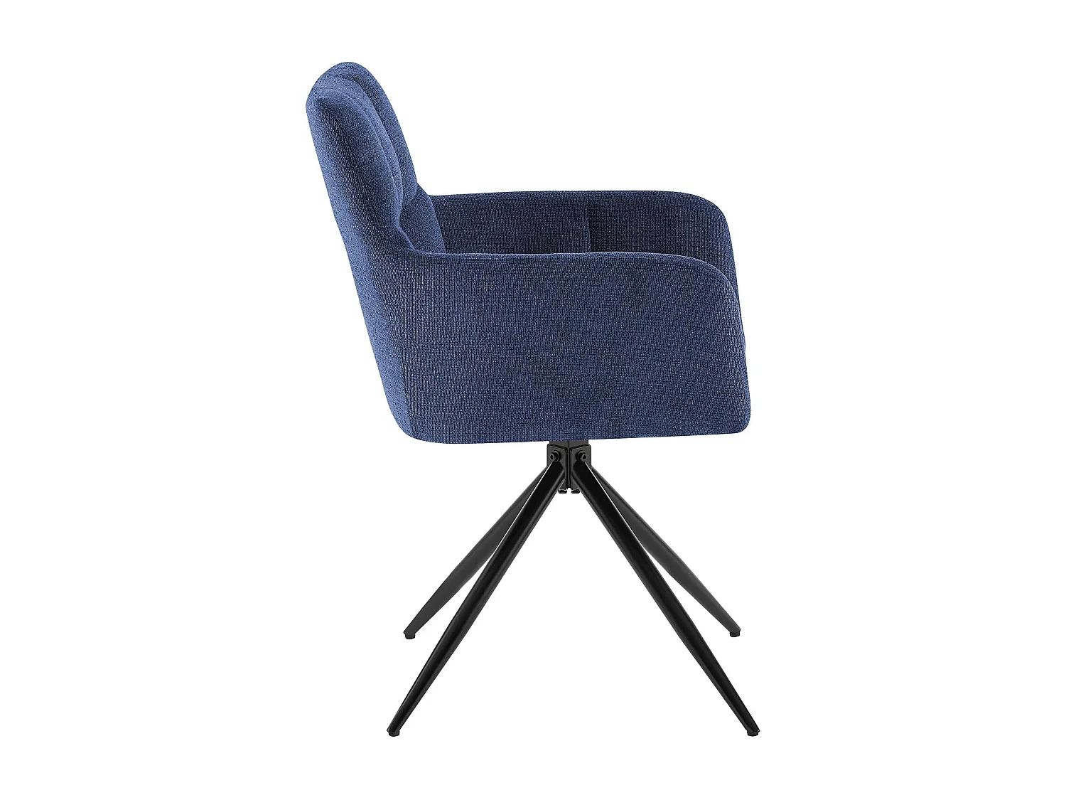 Lot de 2  chaises avec accoudoirs - Tissu - Bleu foncé - Jonah