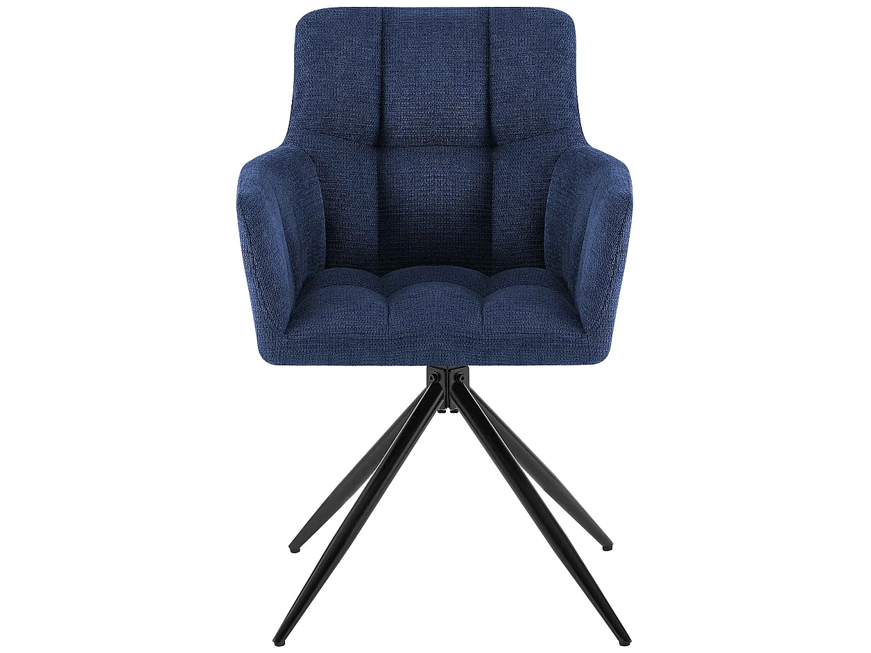 Lot de 2  chaises avec accoudoirs - Tissu - Bleu foncé - Jonah