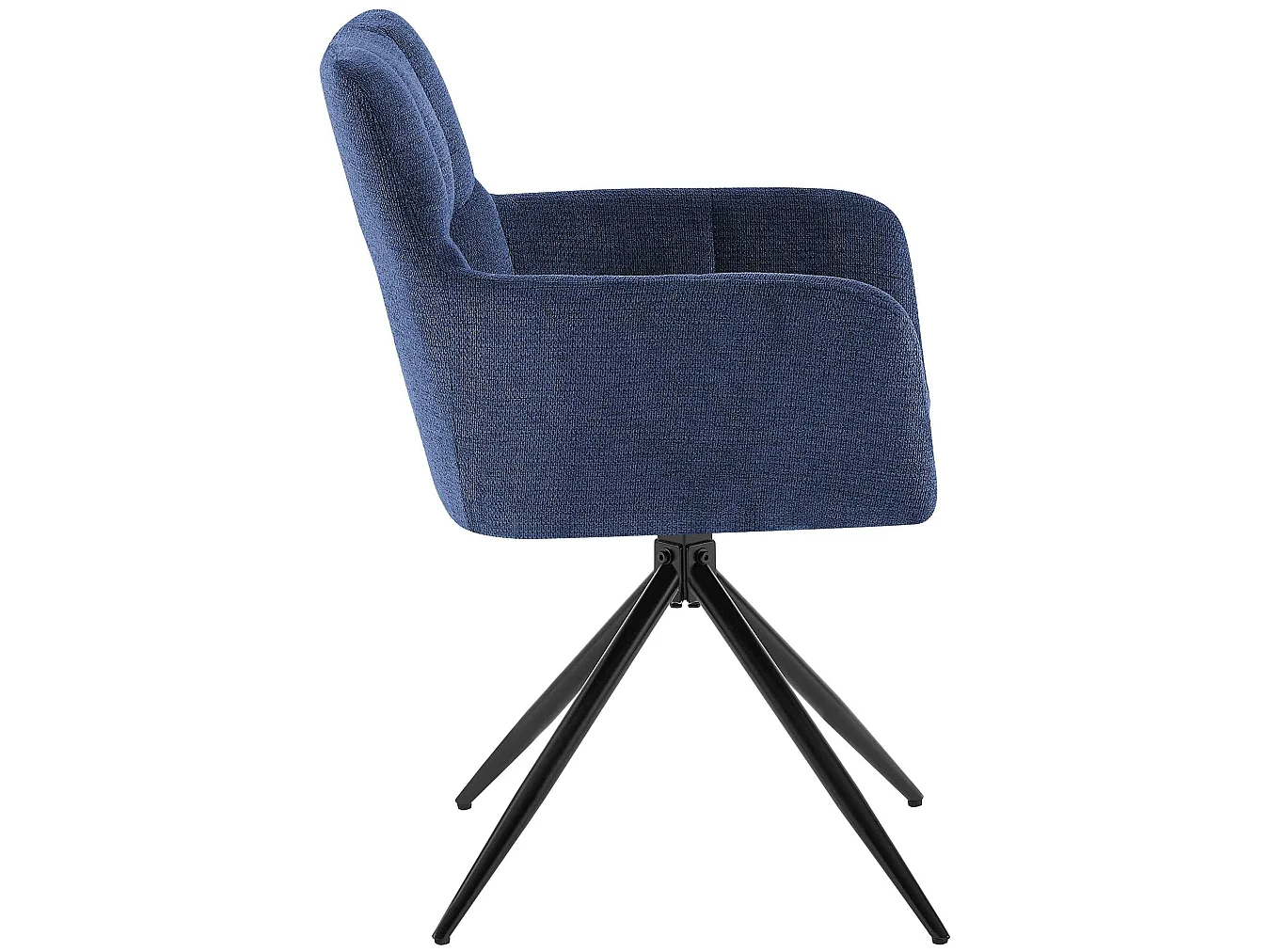 Lot de 2  chaises avec accoudoirs - Tissu - Bleu foncé - Jonah