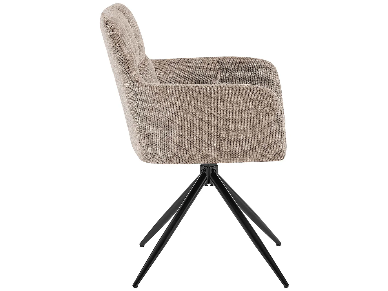 Lot de 2  chaises avec accoudoirs - Tissu - Taupe - Jonah