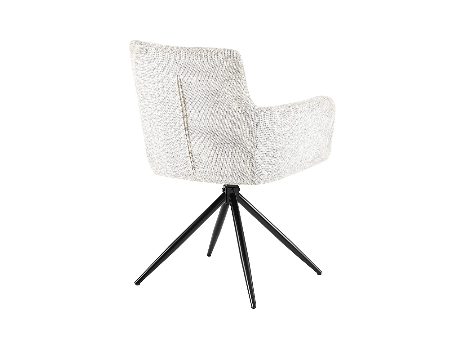 Lot de 2  chaises avec accoudoirs - Tissu - Crème - Jonah