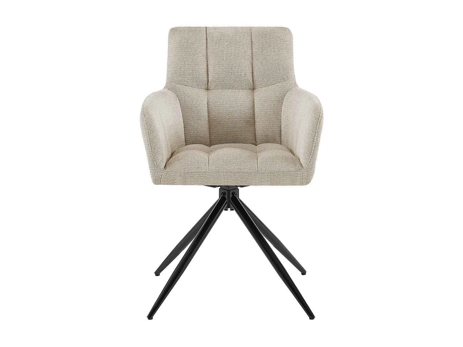 Lot de 2  chaises avec accoudoirs - Tissu - Crème - Jonah