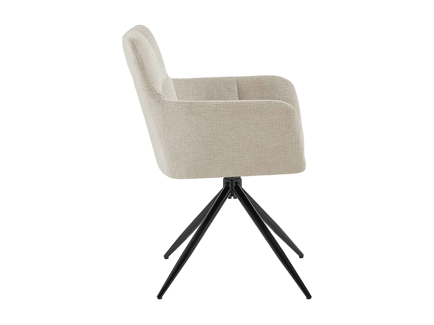 Lot de 2  chaises avec accoudoirs - Tissu - Crème - Jonah