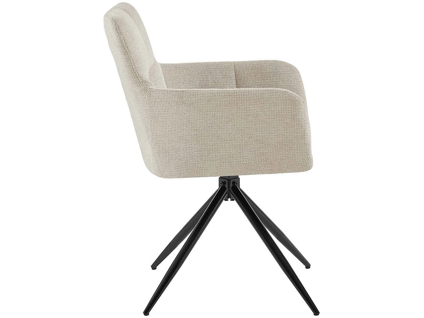 Lot de 2  chaises avec accoudoirs - Tissu - Crème - Jonah