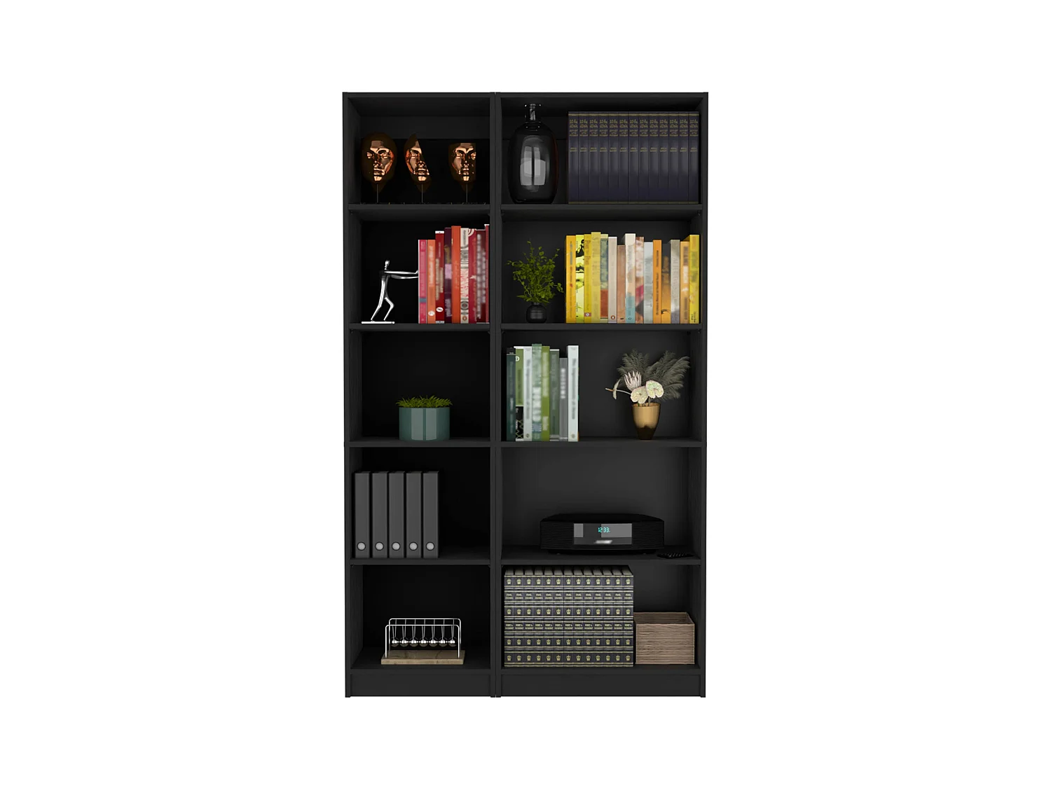 Juego de Sala de 2 Piezas Sunnyside con 2 Libreros, Wengué