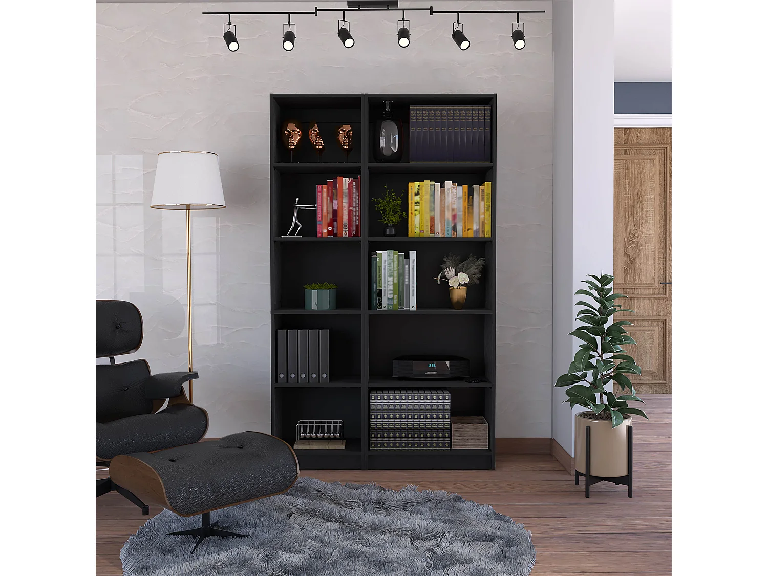 Sunnyside 2 Piece Living Room Set with 2 Bookcases