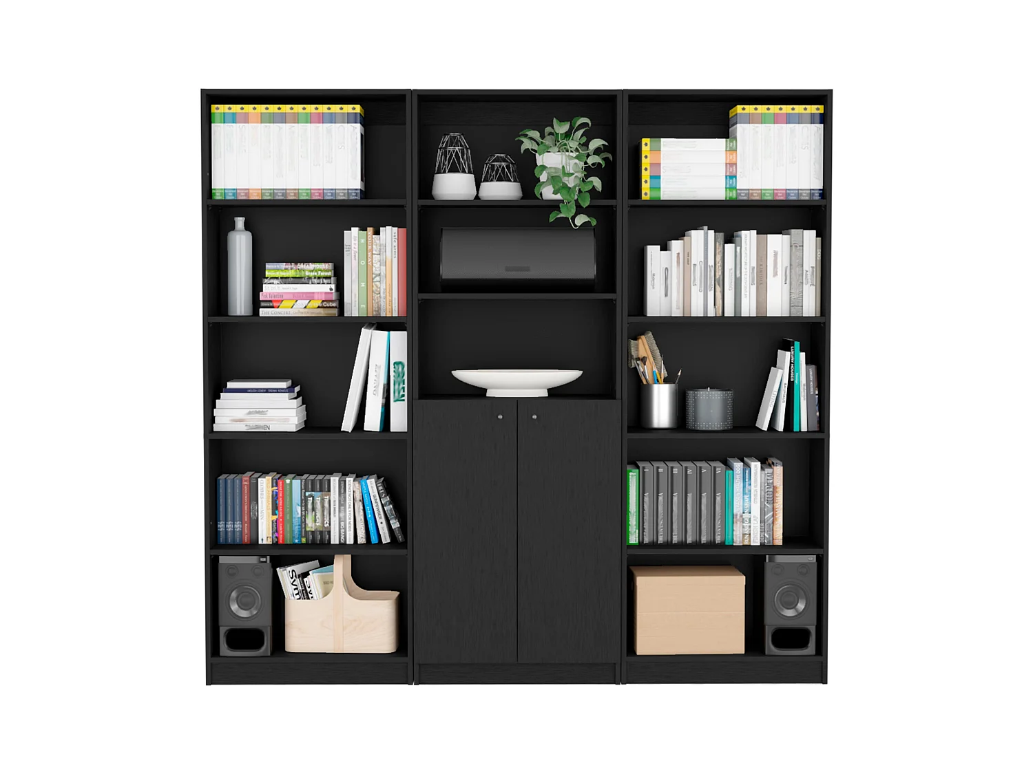 Ensemble de salon 3 pièces Bayard avec 3 bibliothèques