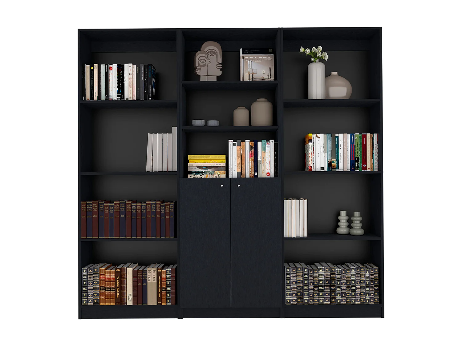 Ensemble de salon 3 pièces Munds avec 3 bibliothèques