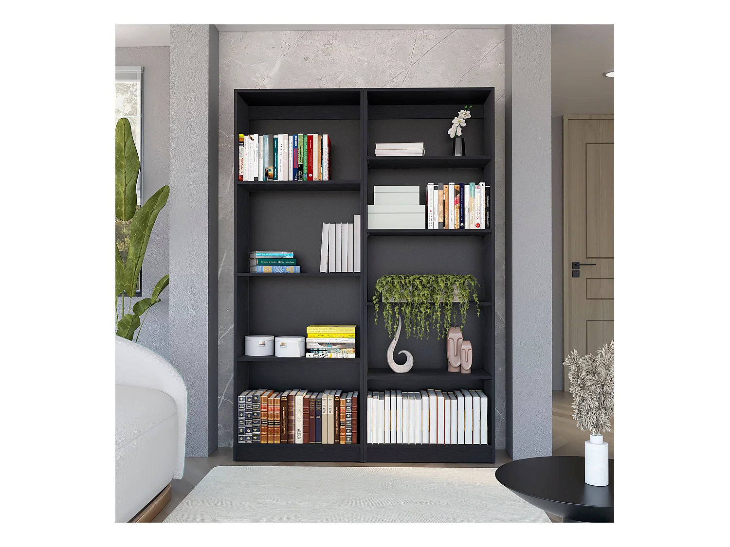 Sutton 2 Piece Living Room Set with 2 Bookcases