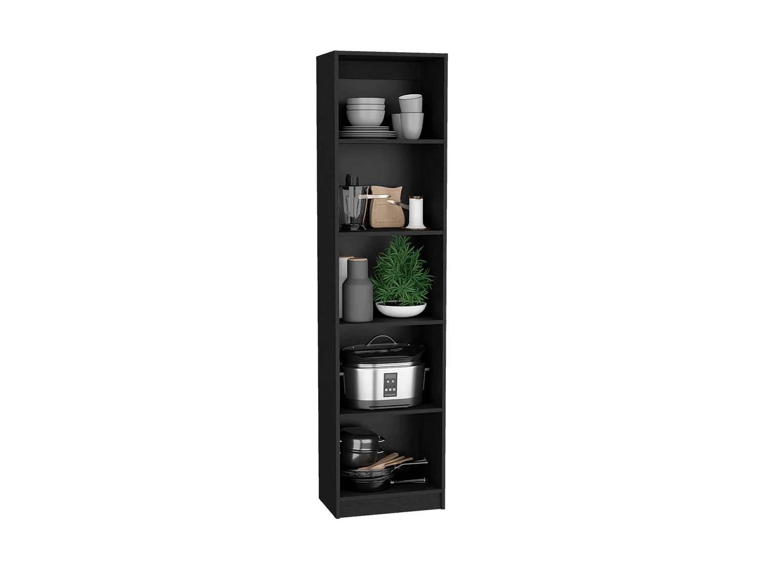 Sutton Slim - Juego de Sala de 2 Piezas con 2 Libreros, Negro