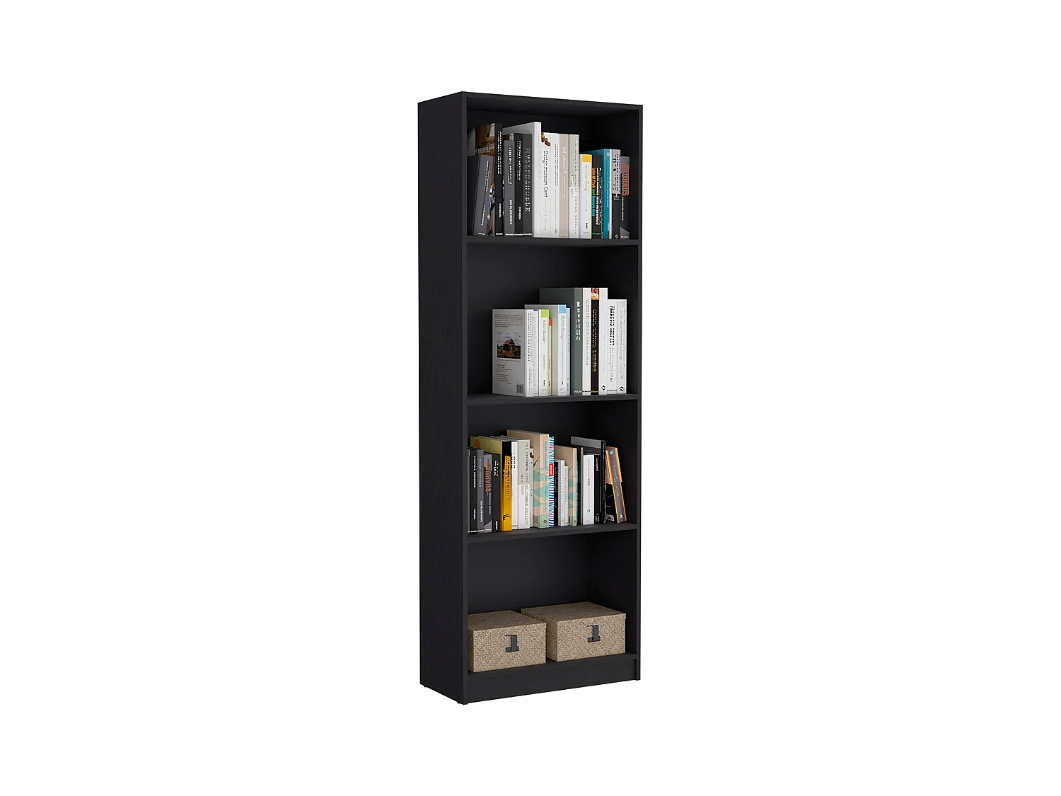 Acoma Set da salotto 3 pezzi con 3 librerie, Nero