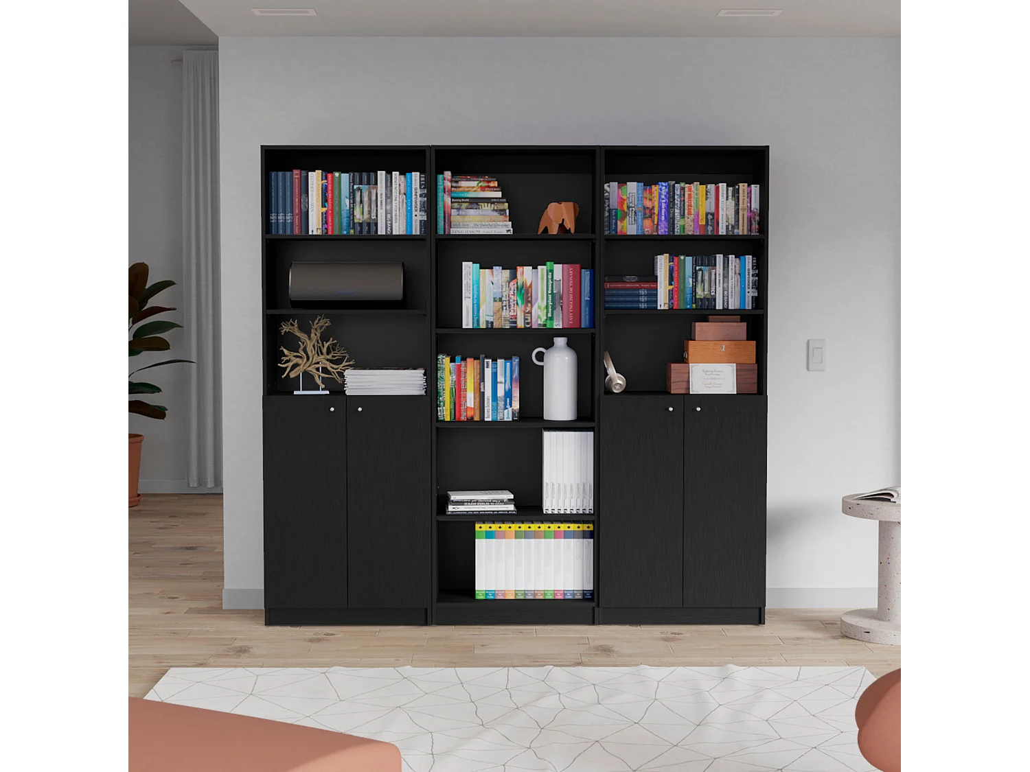 Ensemble de salon 3 pièces Acoma avec 3 bibliothèques