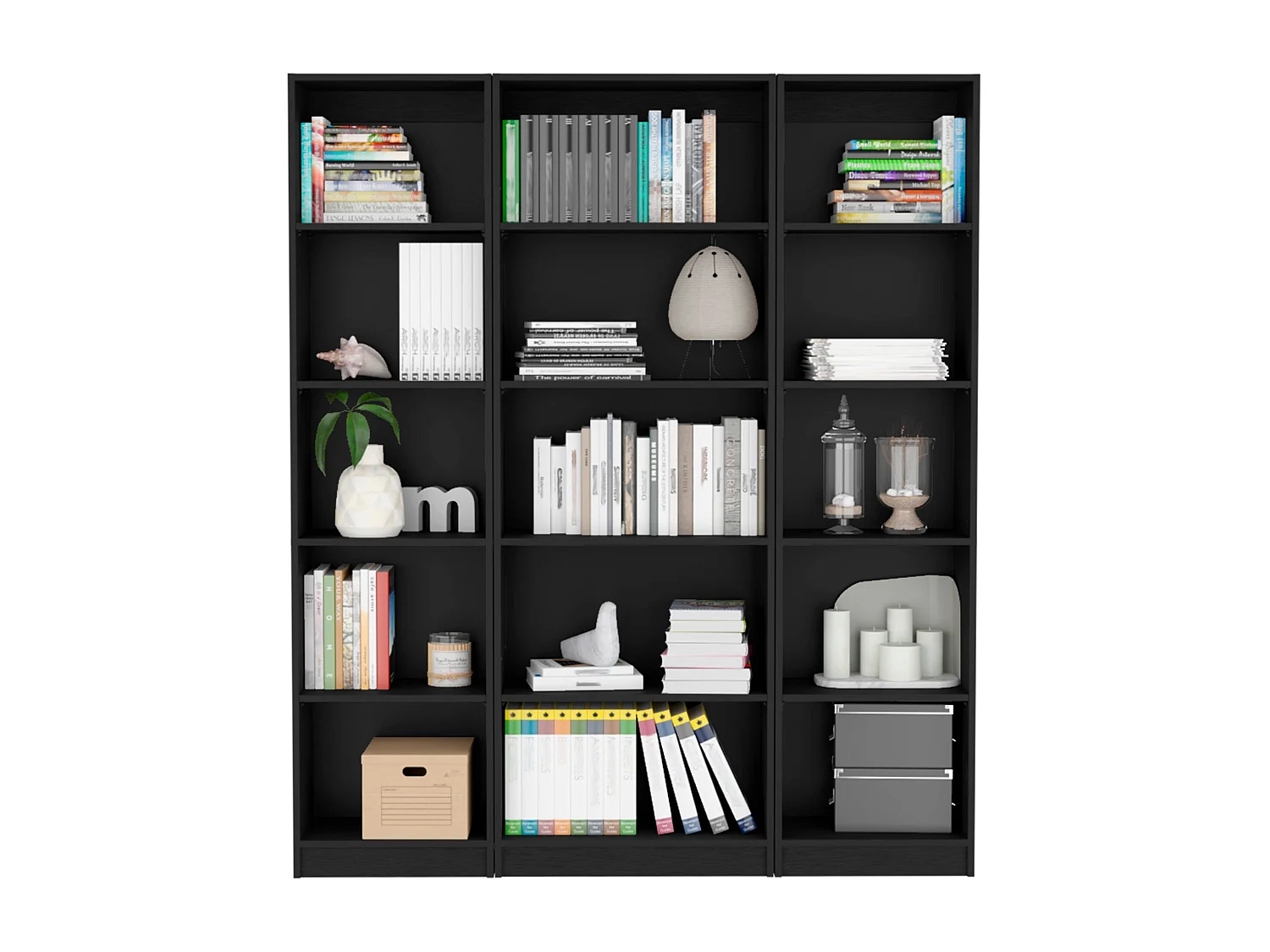 Ensemble de salon 3 pièces Tatum avec 3 bibliothèques