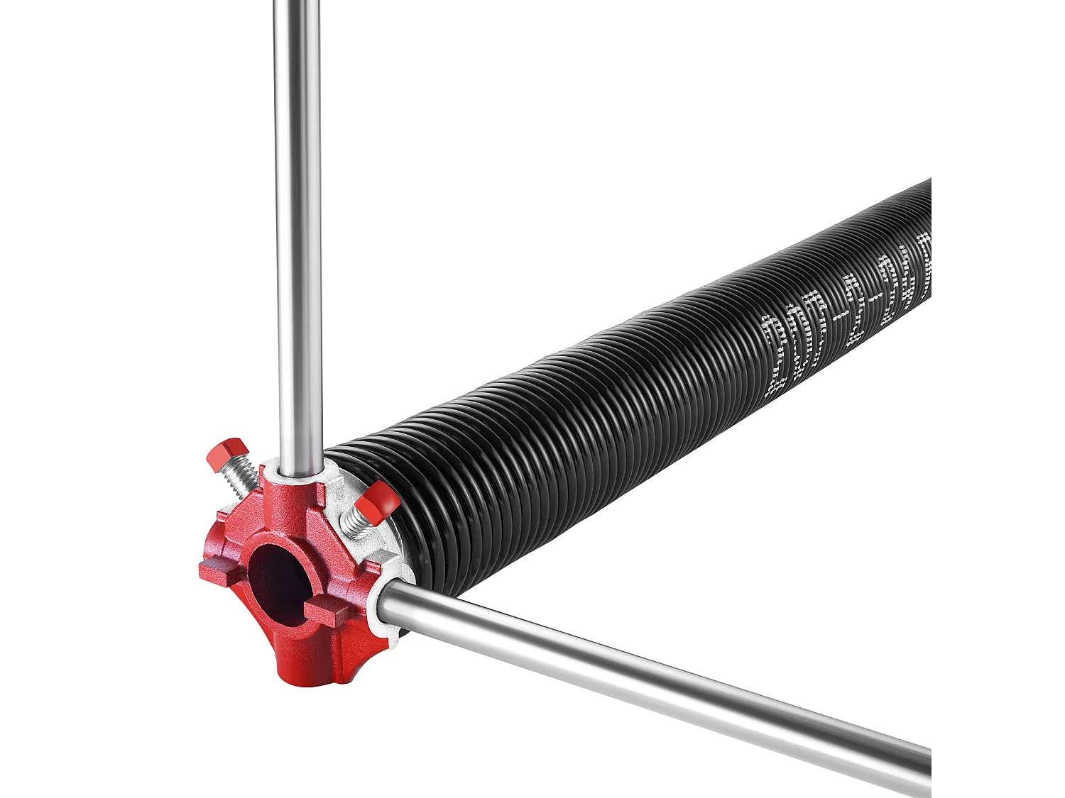 Par de Molas de Torção SucceBuy para Portão de Garagem, 0.5 x 5.08 x 61cm, com Barras de Enrolamento, Revestimento Negro Eletroforético para Substituição