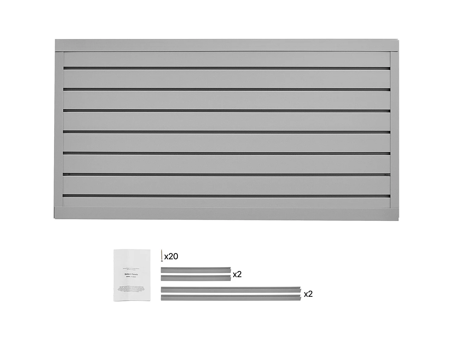 Panneaux Muraux à Lattes PVC SucceBuy, Modulaire à Outils Garage 122,5x64,5 cm, Gris