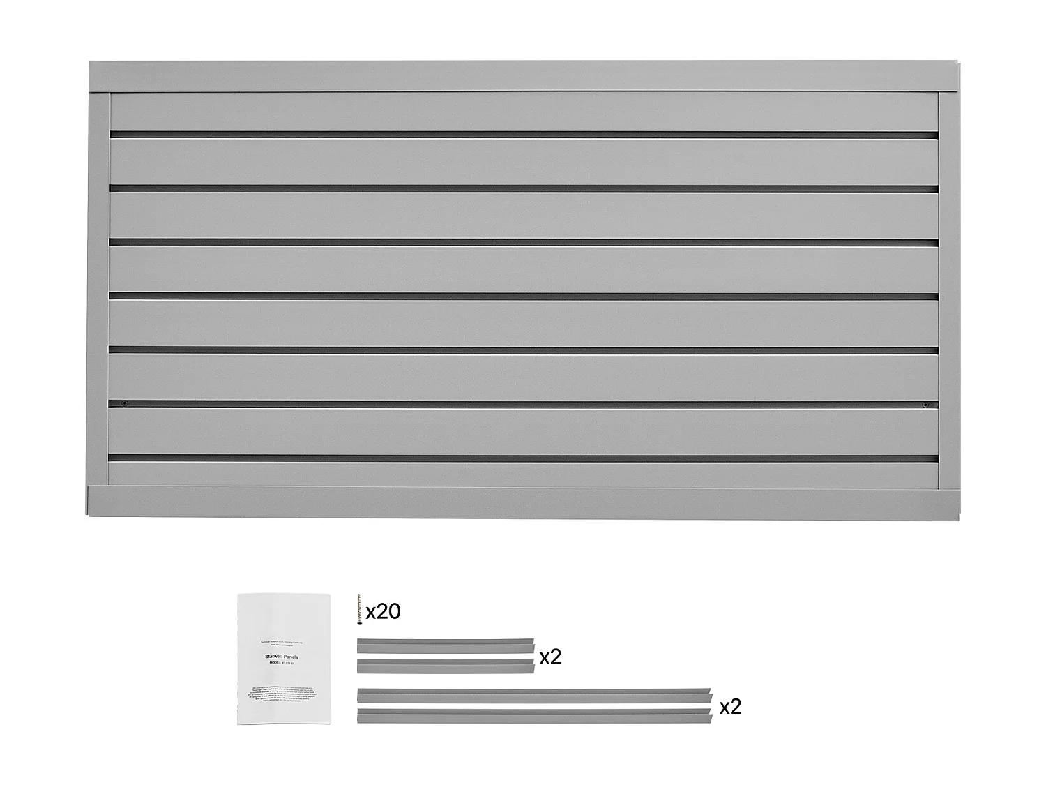 Panneaux Muraux à Lattes PVC SucceBuy, Modulaire à Outils Garage 122,5x64,5 cm, Gris