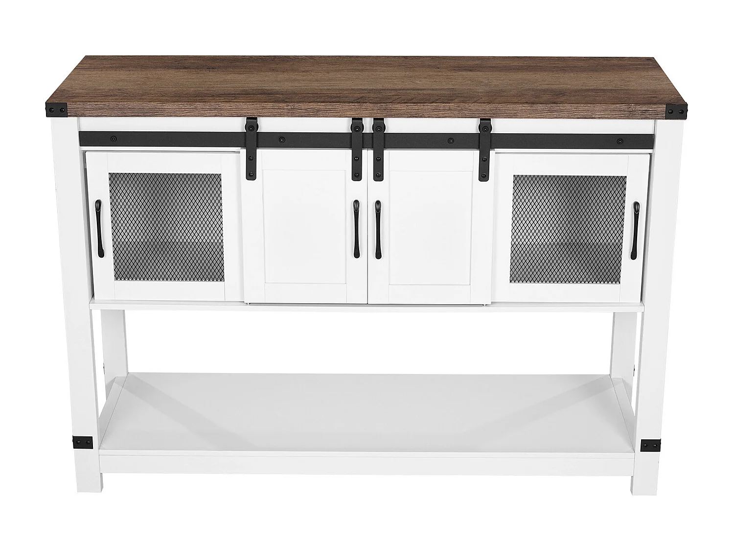 Meubel voor Cafébar SucceBuy, 120 x 39,8 x 83 cm, 4 Niveaus met Schuifdeuren en Metalen Handgrepen