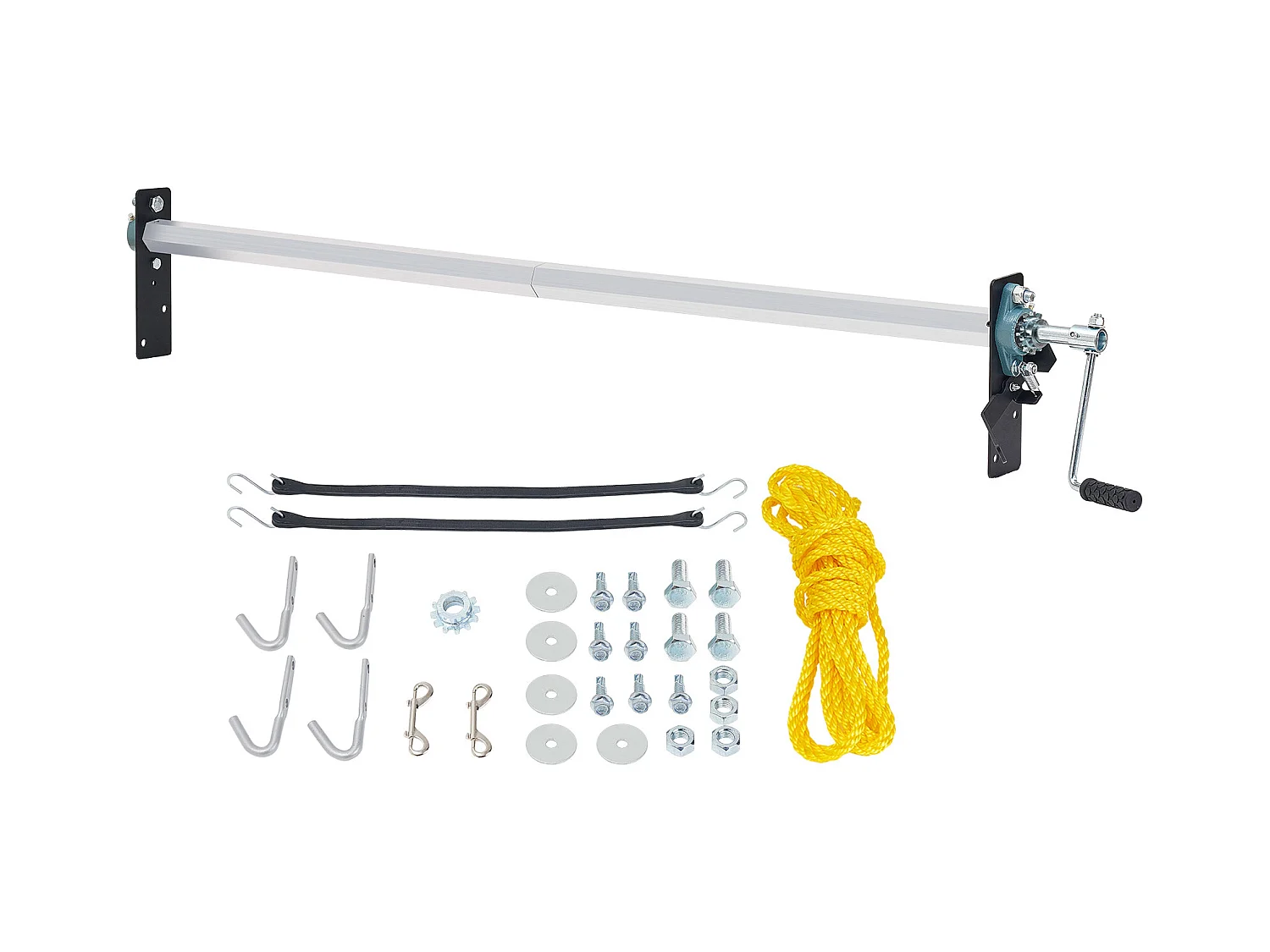 Kit de Rouleau de Bâche SucceBuy à Traction Manuelle pour Remorque de Camion à Benne Basculante, 163cm à 264cm de Large