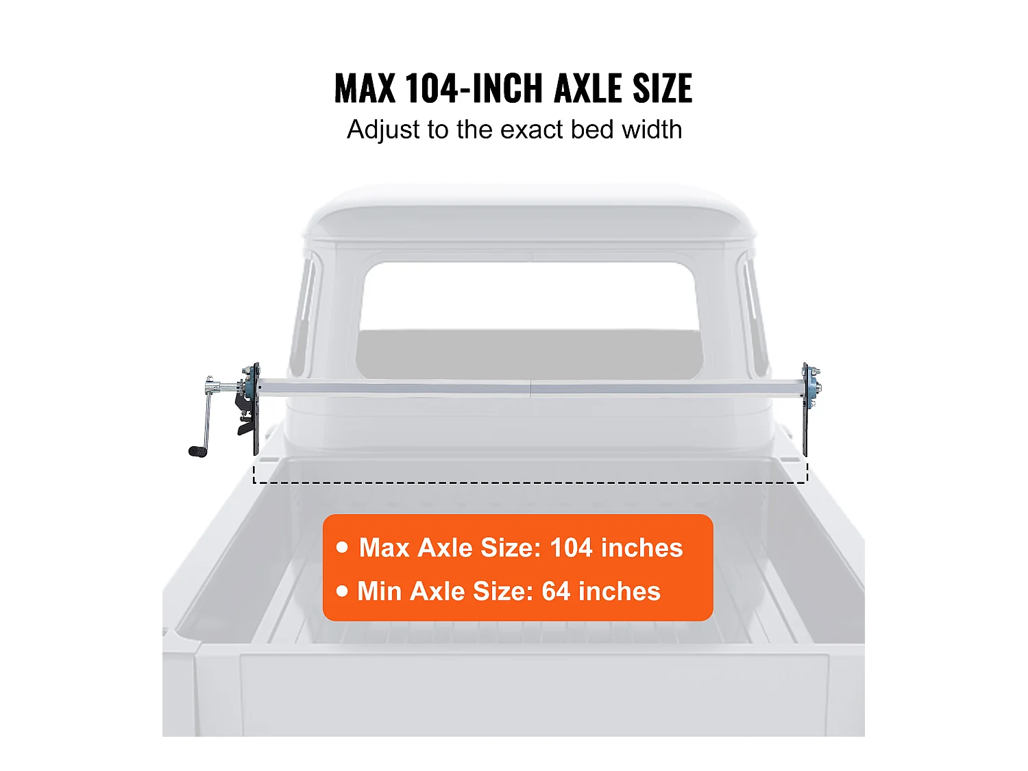 Kit de Rouleau de Bâche SucceBuy à Traction Manuelle pour Remorque de Camion à Benne Basculante, 163cm à 264cm de Large