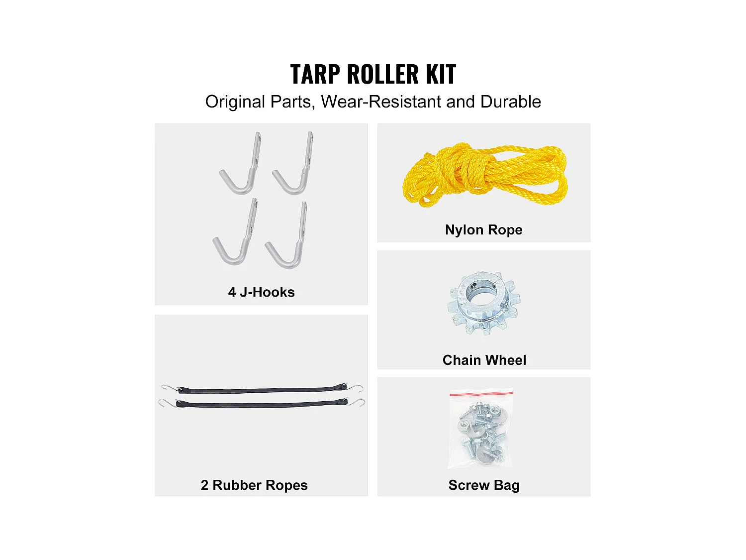 Kit de Rouleau de Bâche SucceBuy à Traction Manuelle pour Remorque de Camion à Benne Basculante, 163cm à 264cm de Large